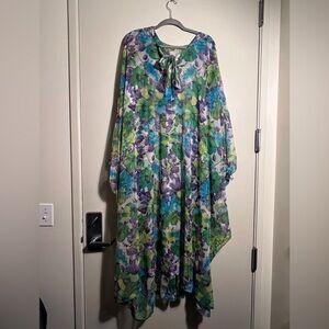 1960’s Vintage Homemade Floral Multicolor Kaftan Dress